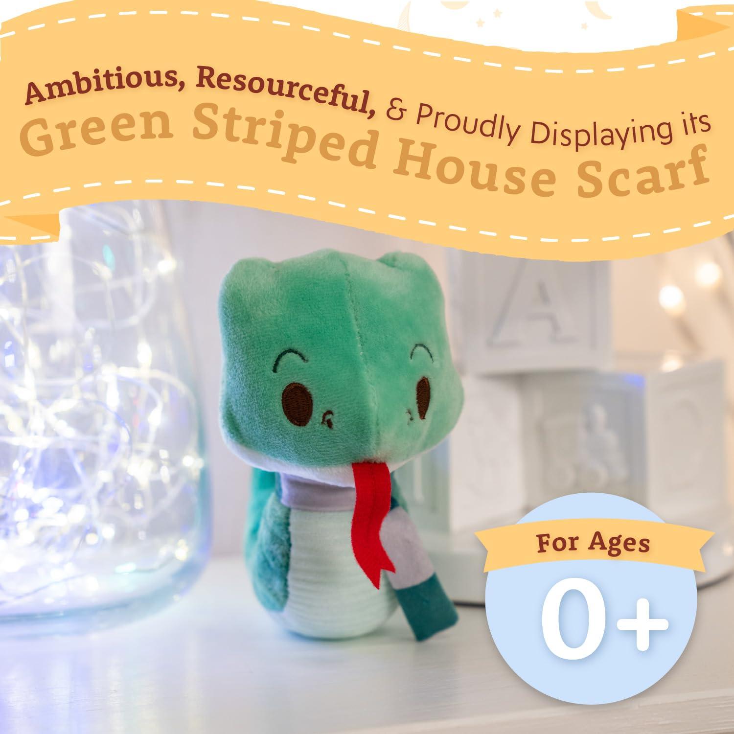 KIDS PREFERRED KIDS PREFERRED Harry Potter Slytherin Green Snake Plush Stuffed Animal with Embroidered Details and Green Stripped Scarf Hogwarts House Collectible for Babies, Toddlers, and Kids 6 Inches