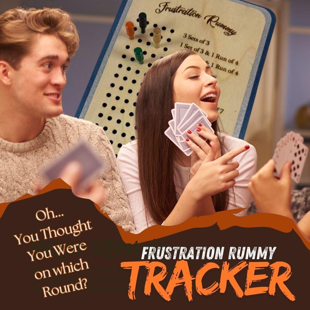 Generic Frustration Rummy Scorecard Board Game - Family Game Night Set for 5 Players