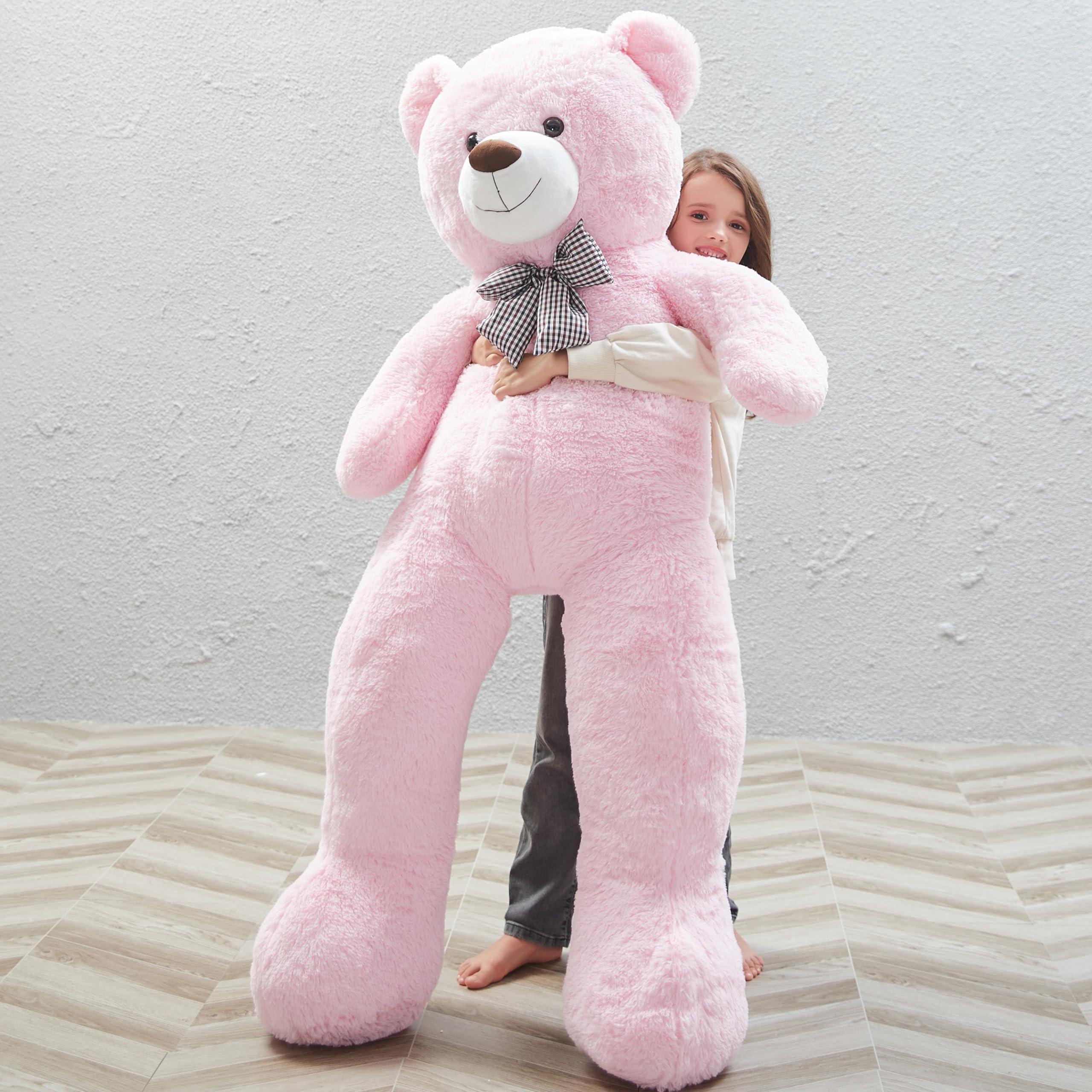 Pink giant teddy bear clearance