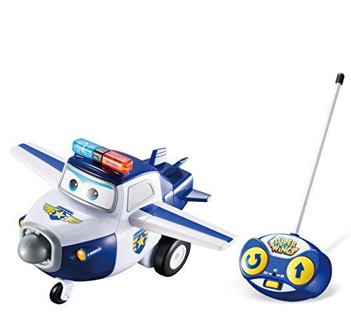 Super Wings Remote Control Paul RC Police Airplane Toys Easy to Control Blue and White Vehicle Best Gift for 3 4 5 Year Old Boys and Girls