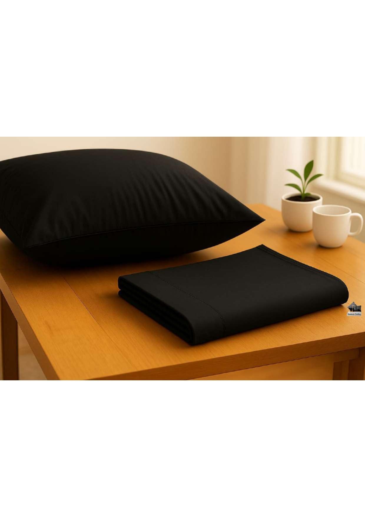 Shashwat Bedding Set of 2 Toddler Travel Pillowcase 14x20 inch 100% Egyptian Cotton 500 Thread Count Zipper Closure Small Toddler Pillowcase 14x20 inch, Black