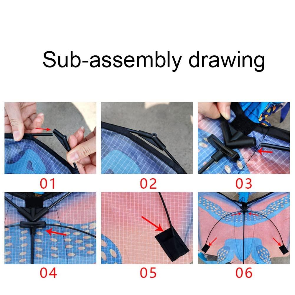 LSDRALOBBEB 1.6M Dinosaur Kite is a Flying Kite for Boys and Girls, Perfect for Outdoor Games and Activities, and Easy to Assemble and Fly LSDRALOBBEB 0401(Color:B,Size:)