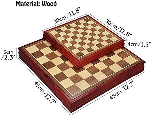OLOTU OLOTU Portable Chess Wooden Chess Set Portable Travel Chess Board Game Sets with Game Pieces Storage Slots Great Travel Three-Dimensional Toy Funny
