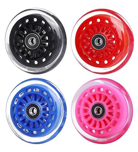 Gladeer 90mm Wiggle Car Polyurethane Replacement Wheels Set Upgrades for PlasmaCar Ride on Toys Wiggle Car Replacement Wheels 4 Pack Red