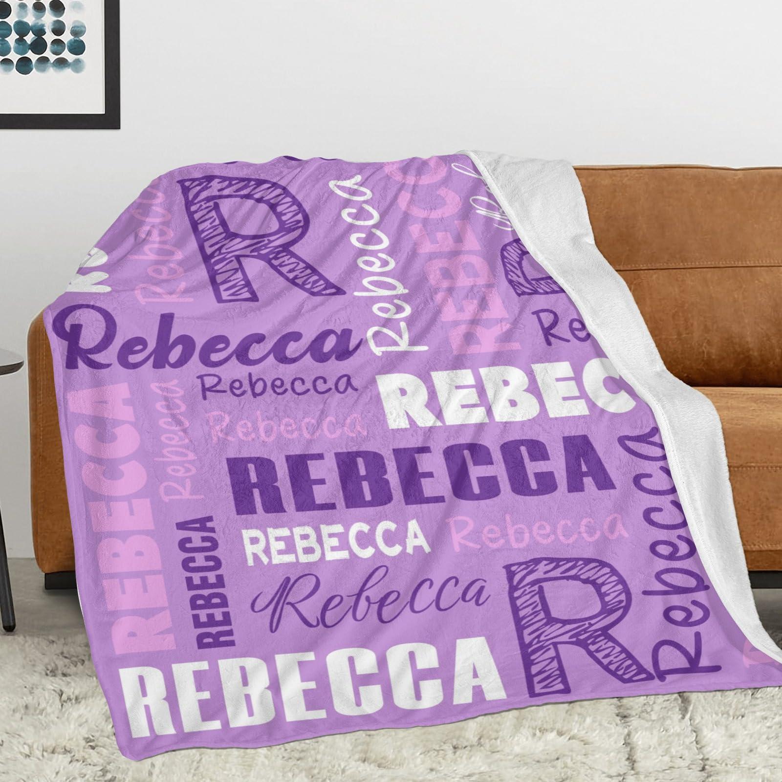 Finegift Finegift Custom Blanket with Name,Personalized Name Blanket Gifts for Babies,Personalized Blankets for Girls Boys Birthday Christmas with Name (4 Sizes)