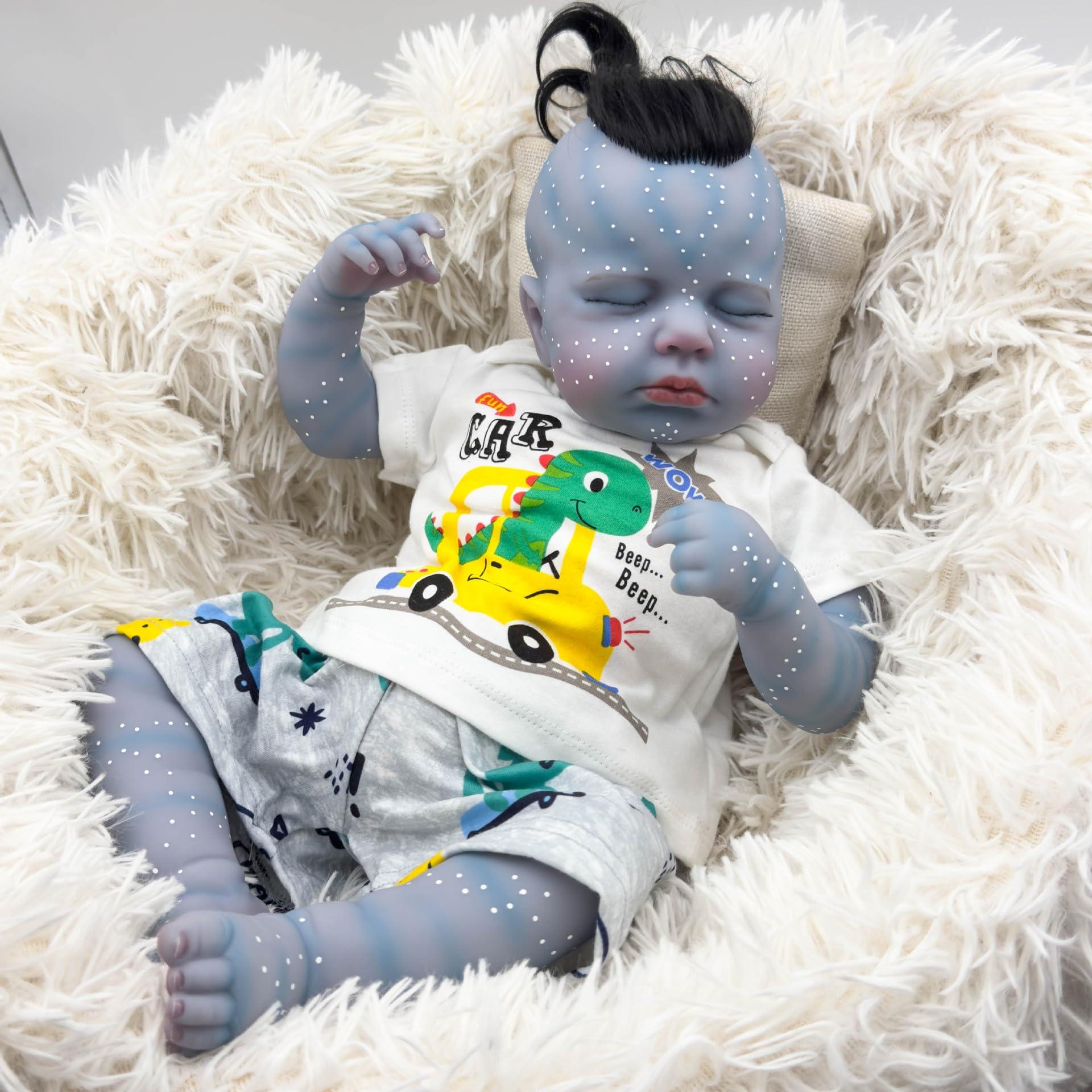 BNNPUU BNNPUU Reborn Baby Dolls 19 Inch Handmade Lifelike Baby Dolls Soft Fabric Body Like A Real Baby Reborn Closed Eyes Dolls