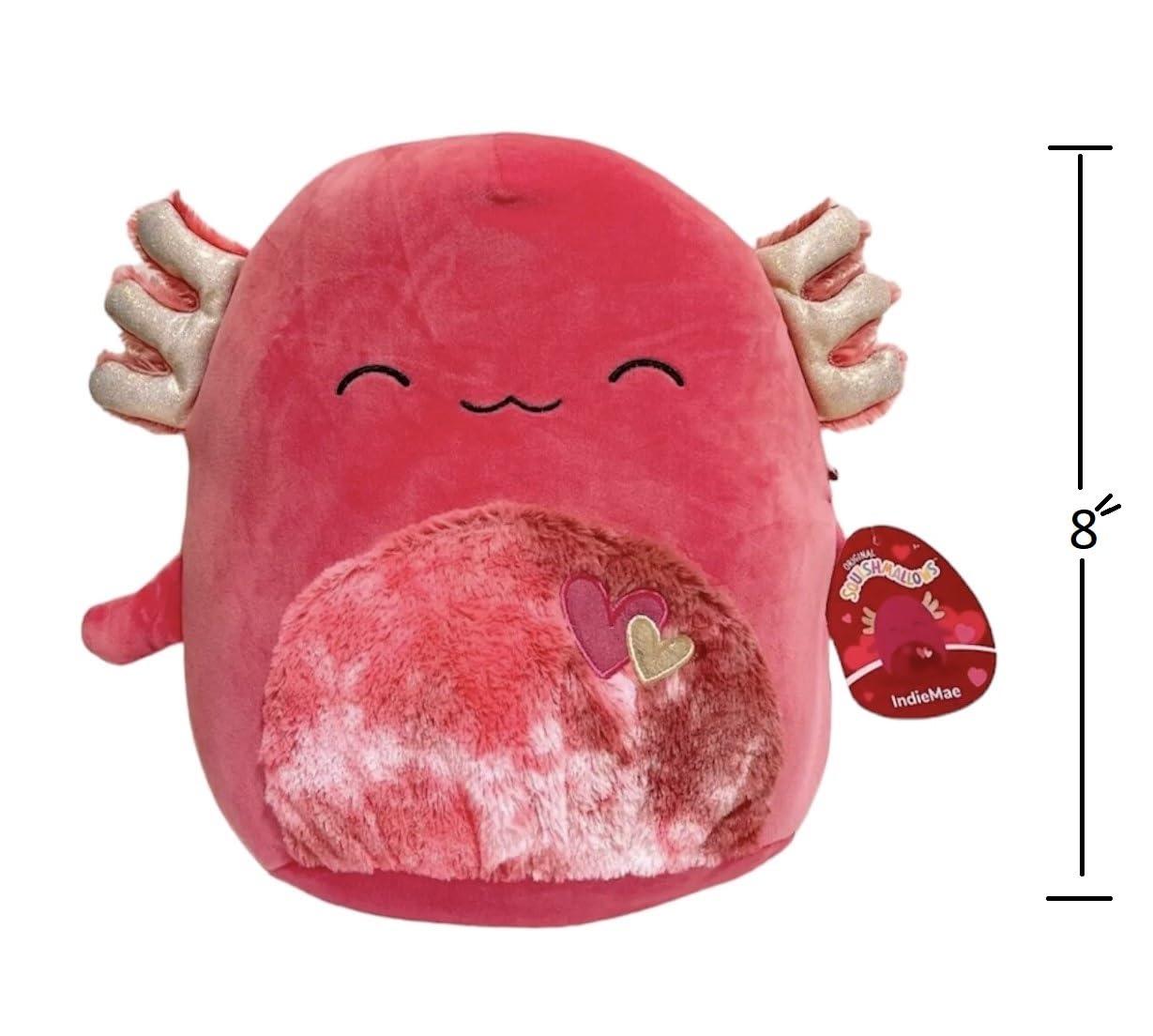 Squishmallows Squishmallows 8\" IndieMae The Red Axolotl - Valentine\'s Day Plush- Officially Licensed Kellytoy - Collectible Soft & Squishy Puppy Stuffed Animal Toy - Gift for All ges, Kids,Girls & Boys -8 Inch