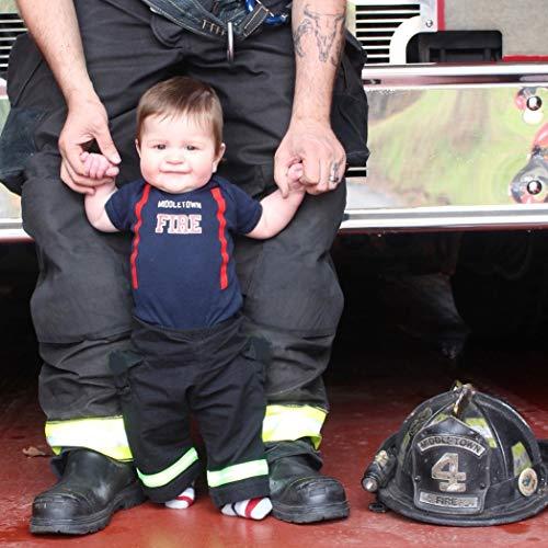 Fully Involved Stitching Fully Involved Stitching Firefighter Personalized Black 2-Piece Baby Outfit (3 Months)