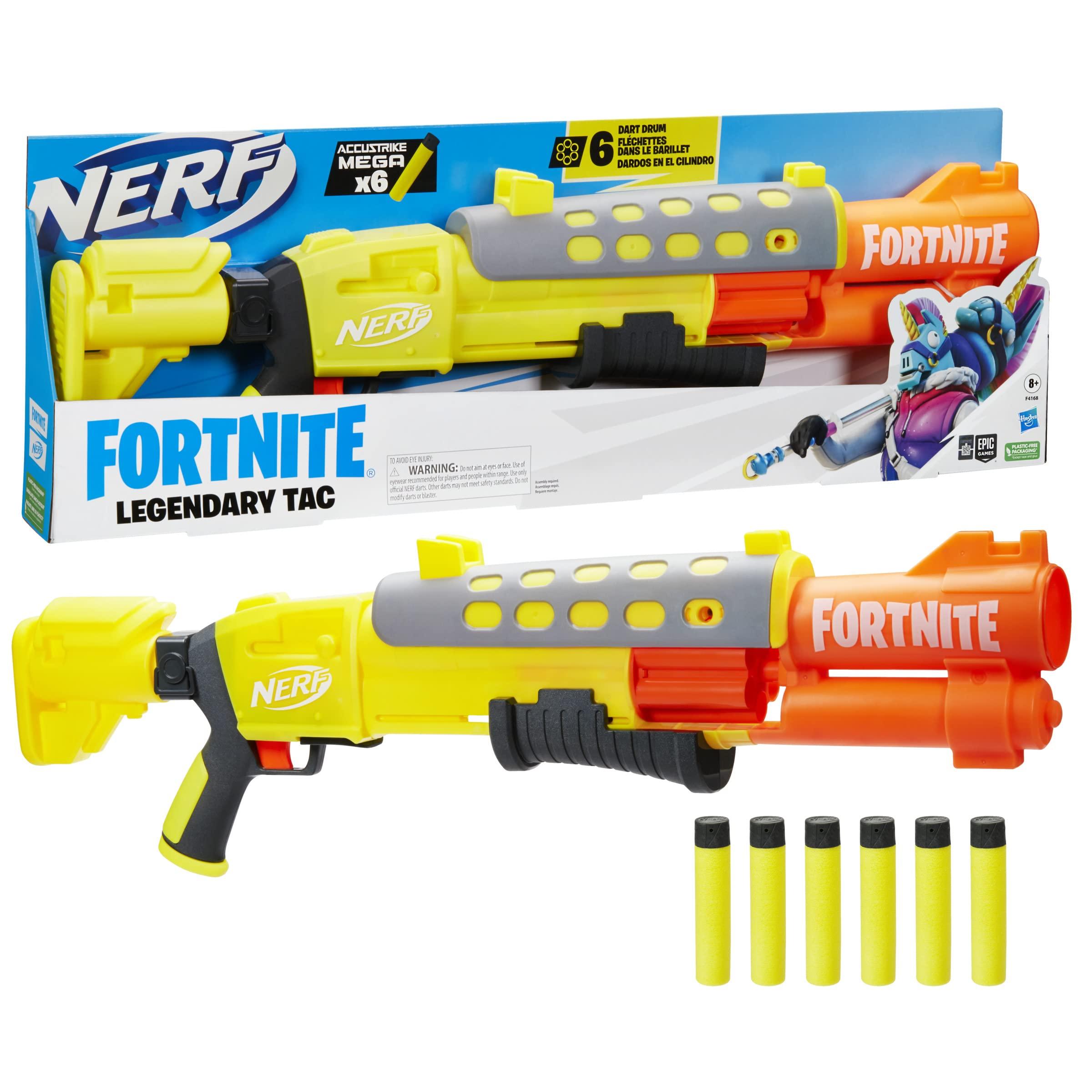 NERF FORTNITE イエロー トイガンセット Nerf Fortnite Legendary TAC Dart Blaster, Yellow Glow Nerf