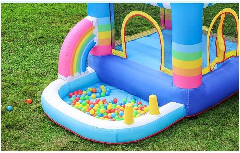 OLOTU Durable Inflatable Bounce House Safe Smooth Bouncy Castle with Blower Toy Pool Inflatable Jumping House Thick Material