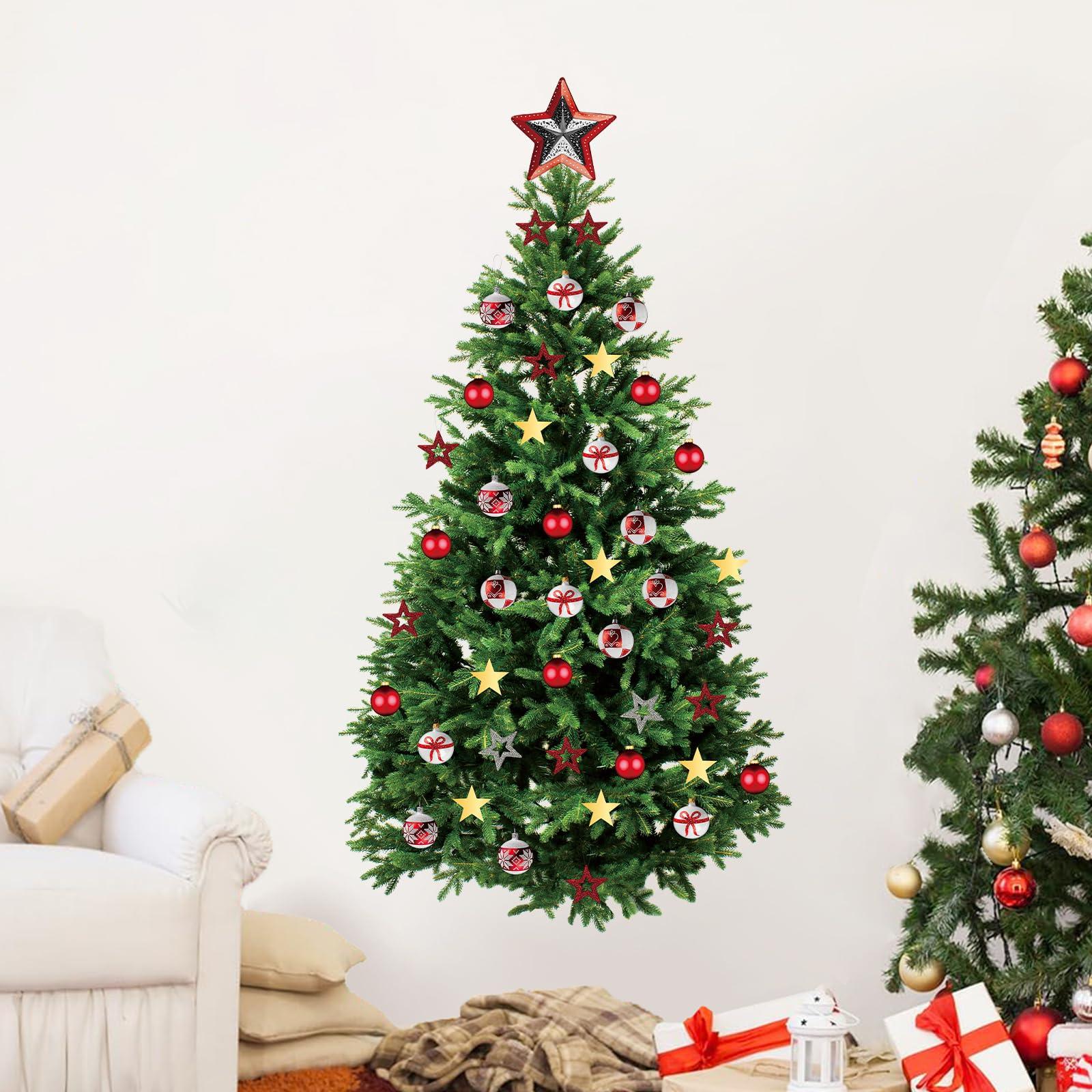 Kasubeso Kasubeso 66 x 33 inch Large Christmas Tree Wall Decal, Pine Tree Wall Decor, Christmas Tree Wall Stickers for Bedroom Office Living Room Home Decoration