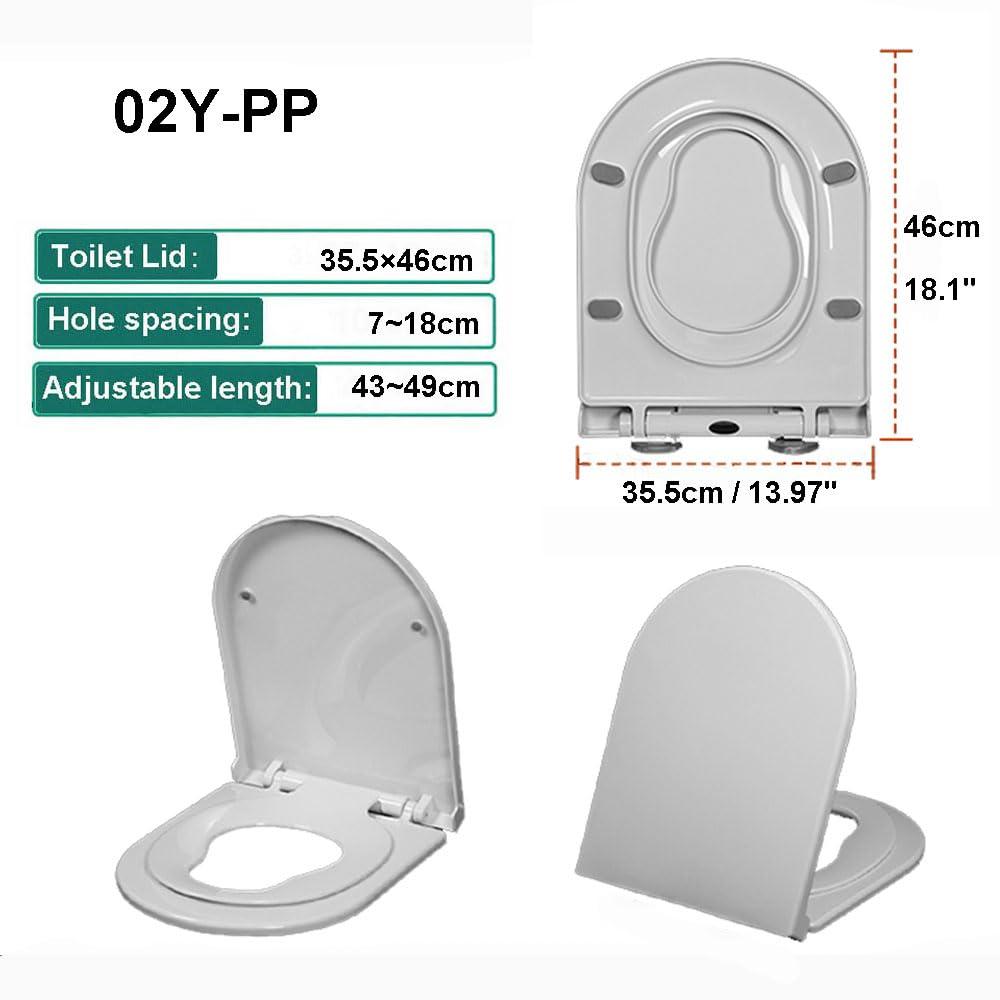 Wttfc Wttfc D Shaped Toilet Seat with Built in Potty Training Seat 2 in 1 Family Adult And Child Kids, Soft Close Toilet Seat with Toddler Seat Built In, Top Installation, White,02Y