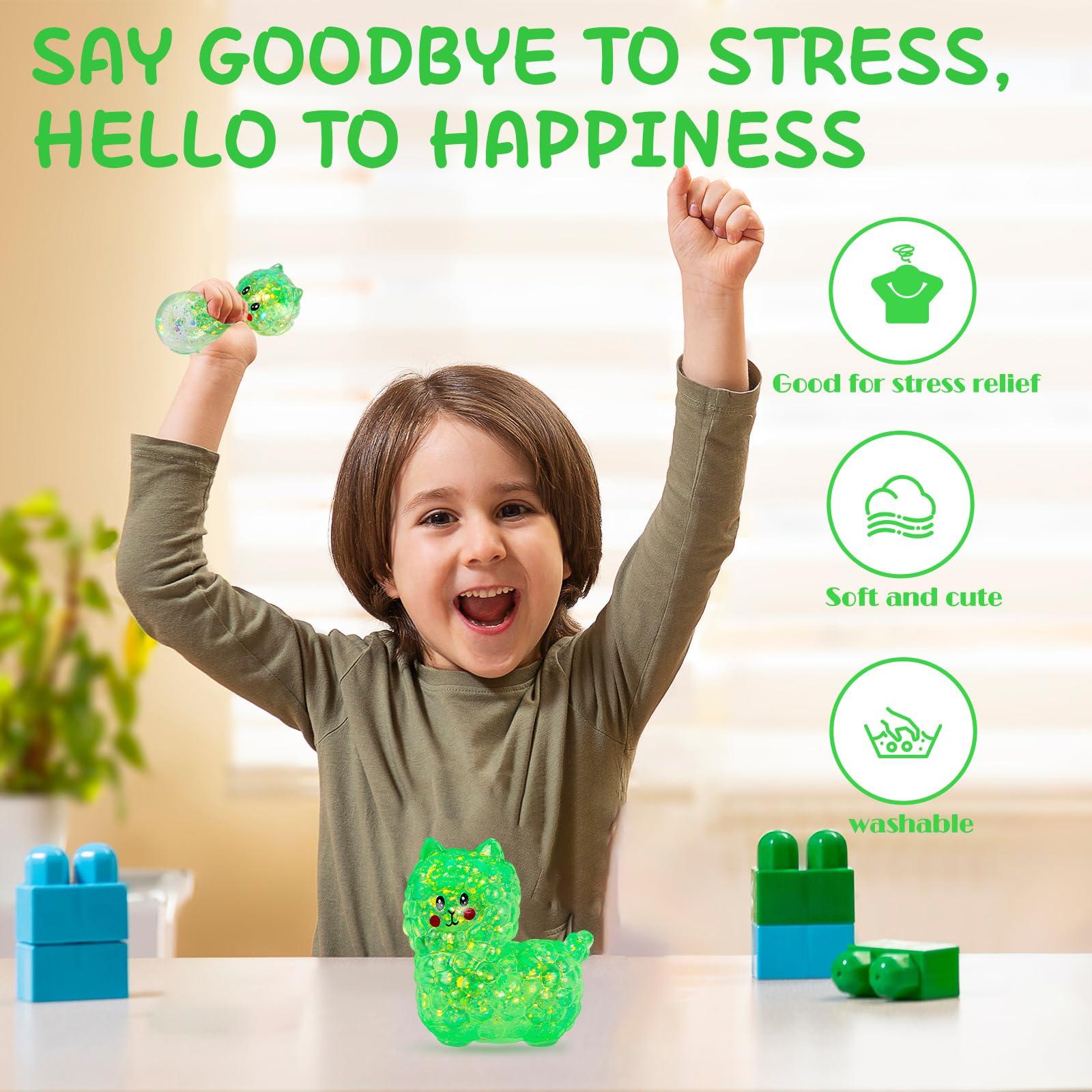 AiSiXin Squishy Alpaca Stress Balls for Adults (Green) Alpaca Llama Squishy Toys for Kids, Alpaca Sugar Ball Sensory Fidget Toys, Slow Rise Malt Sugar Squishy Ball Animal Squeeze Toys, Party Favors