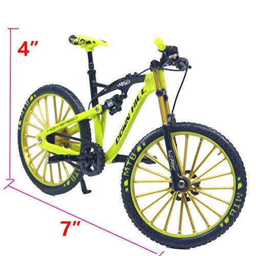 Ailejia Mini Racing Bicycle Ornament Vehicles Mountain Finger Dirt Bike Toy Model Decoration Crafts for Home (S-Green) image-3