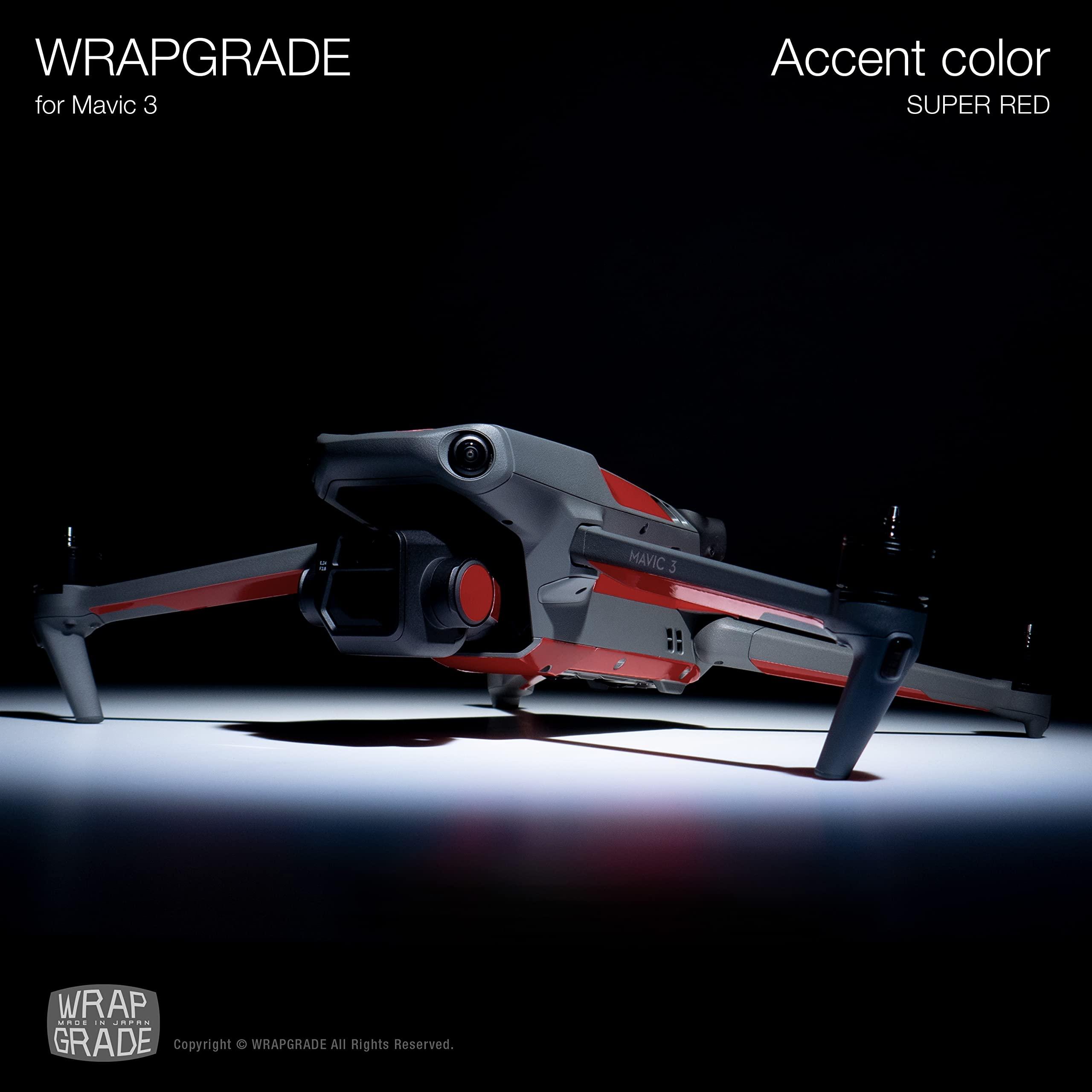WRAPGRADE WRAPGRADE Partial Skin Stickers for DJI Mavic 3 Pro Accent Color (Super RED)