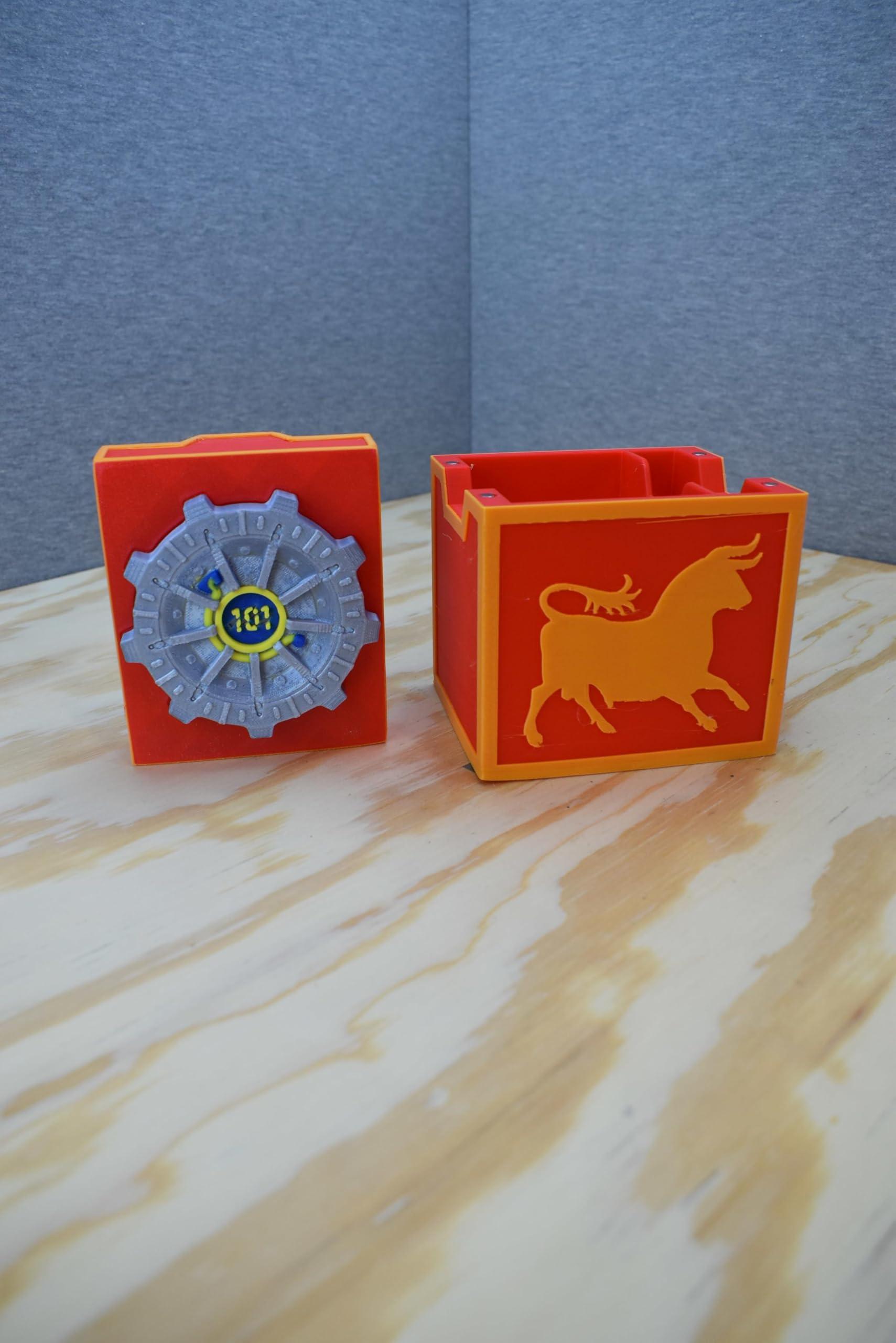 Generic Caesar\'s Legion Deck Box - MTG Deck Box and Dice Holder - Fallout Themed Deck Box - Vault Tec - Brotherhood of Steel (Non Black Wax Finish)