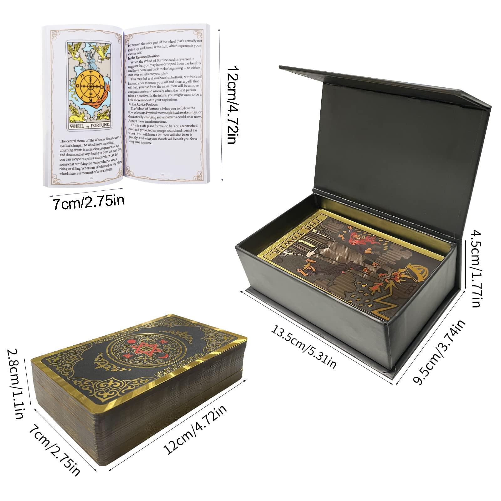 IXIGER IXIGER Tarot Cards,78 Tarot Deck Cards,Tarot Cards for Beginners,Tarot Cards with Guide Book,Fortune Telling Cards Game,Black Gold Tarot Deck Storage Box