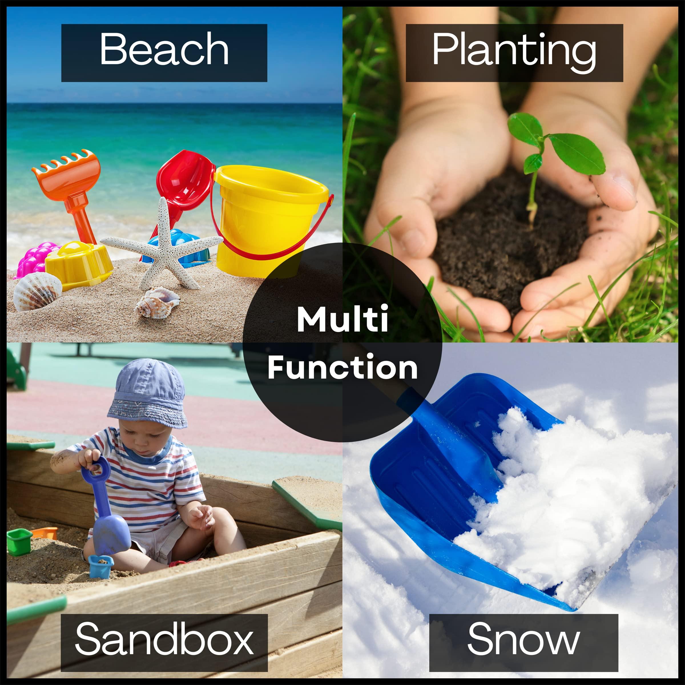 4E\'s Novelty 4E\'s Novelty 4 Pack Beach Shovels 8 Inch, Heavy Duty Plastic Sand Shovel for Kids, - Great for Planting Gardening Shovels for Toddlers, Outdoor Digging Sandbox Toys