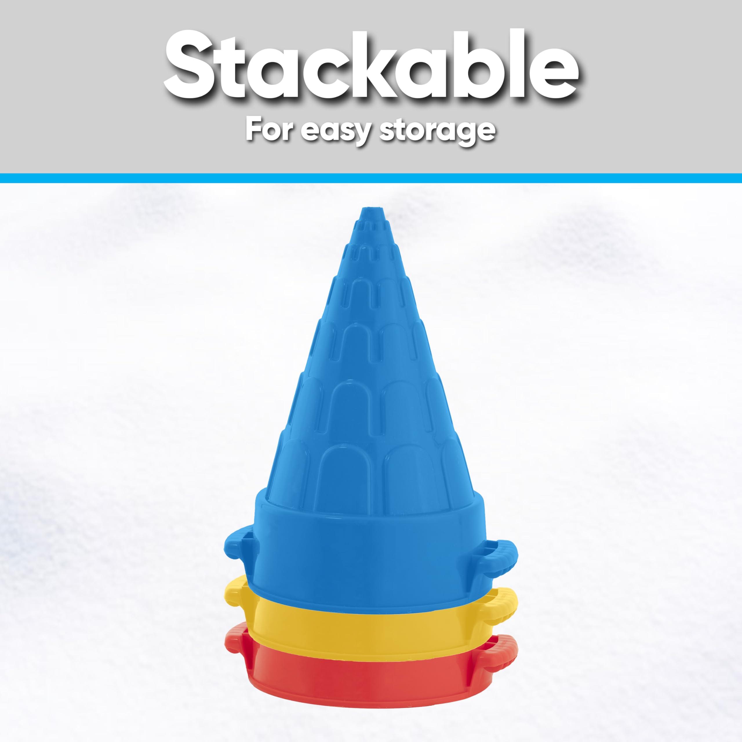 Superio Superio Sand Castle Building Kit, Sandbox Beach Sand Toys for Adults and Kids Snow Brick Maker, Igloo Fort Form Cone Shaper, Outdoor Winter Snow Toys (Red, 2)