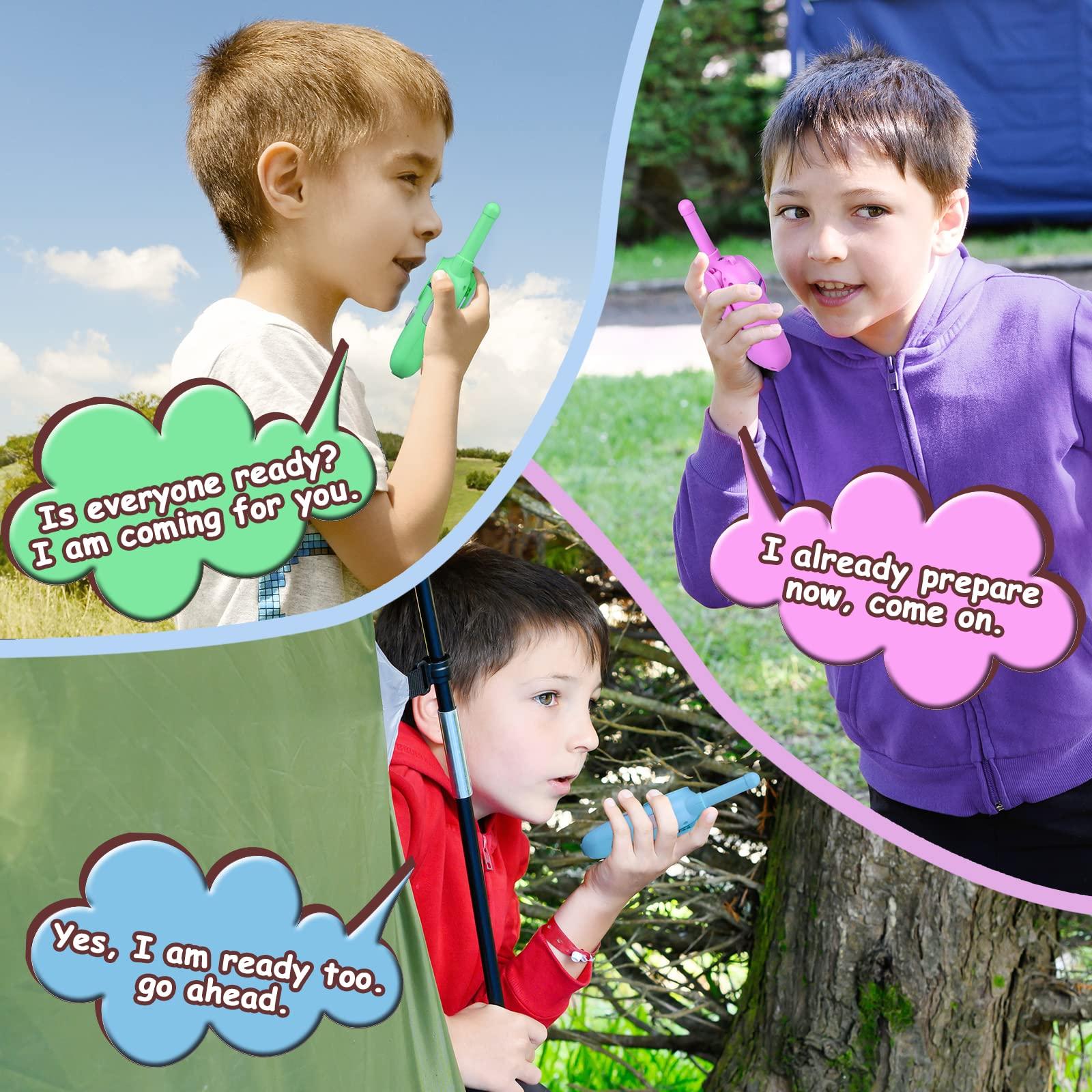Wcfish Walkie Talkies for Kids Rechargeable 3 Pack, Providing 48hrs Working Time and Long Range of 3KMs, Best Gift for Kids Aged 3-12 Years (Blue+Green+Purple)