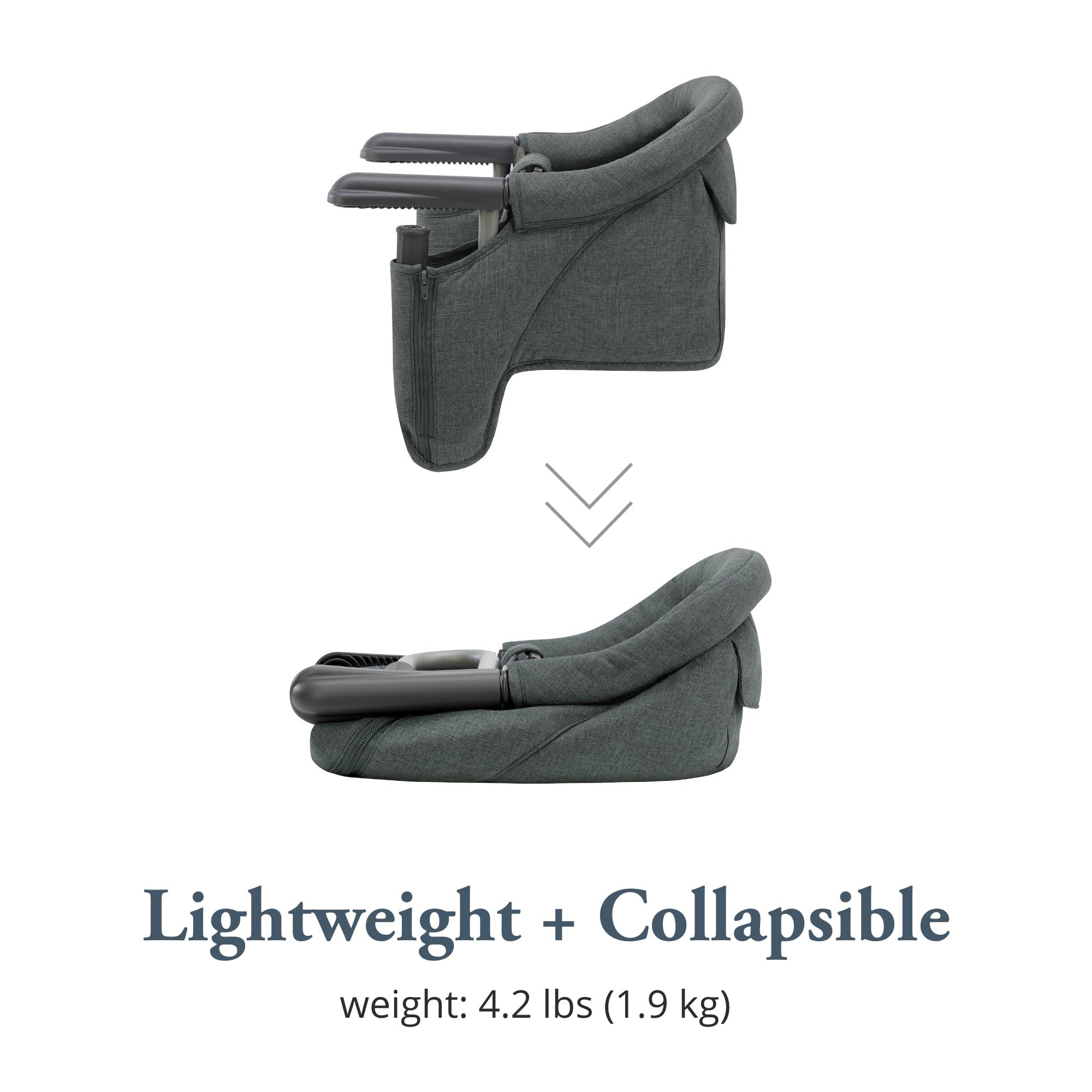 Inglesina Inglesina Fast Table Chair, Charcoal Gray Melange - Portable High Chair for Baby & Toddlers 6-36 Months - Fits Tables 0.8'' - 3.5'' - Collapsible & Compact Design Space Saving - Travel Bag Included