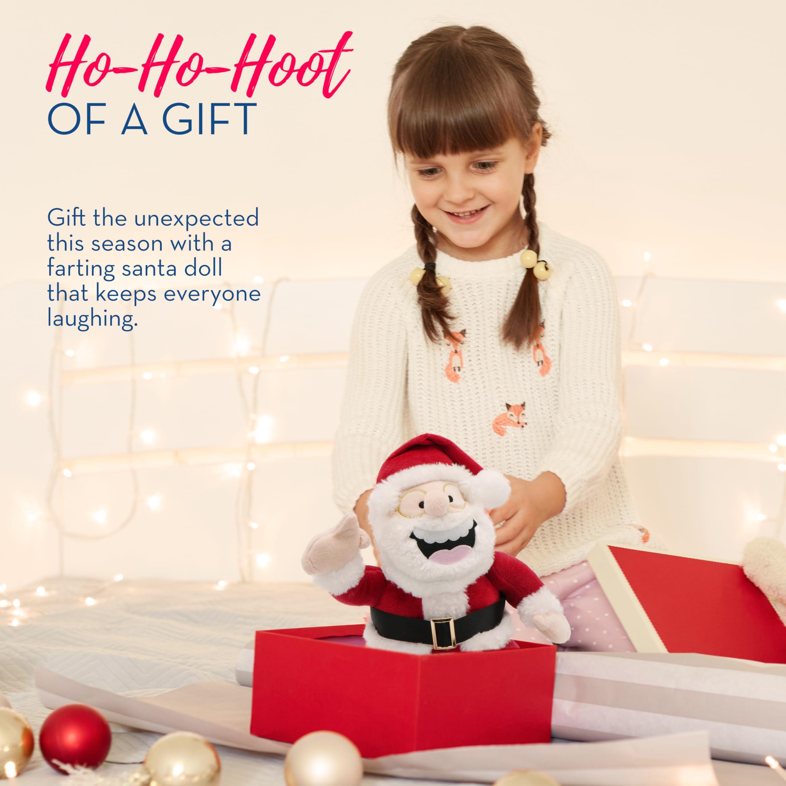 4E\'s Novelty 4E\'s Novelty Farting Santa Claus 8 Inch Talking Animated Christmas Plush Toys for Kids 8\" Funny Christmas Stuffed Animals Gag Gifts for Boys Girls Teens White Elephant Gift