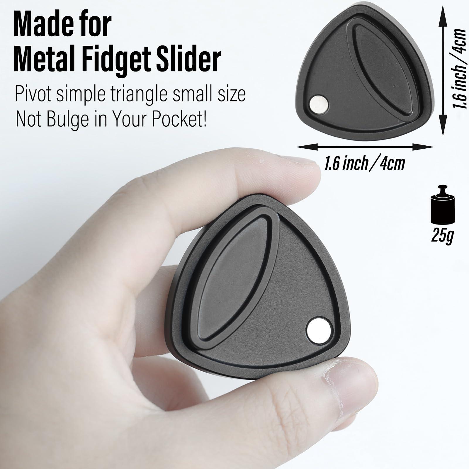 FREELOVE FREELOVE Pivot Magnetic Fidget Slider, Metal Worry Coin Haptic Clicker for Adults, Triangle Rotation Kinetic Toy Mechanical Sound EDC, Autism Sensory ADHD Anxiety Focus Meditation (Aluminum Black)