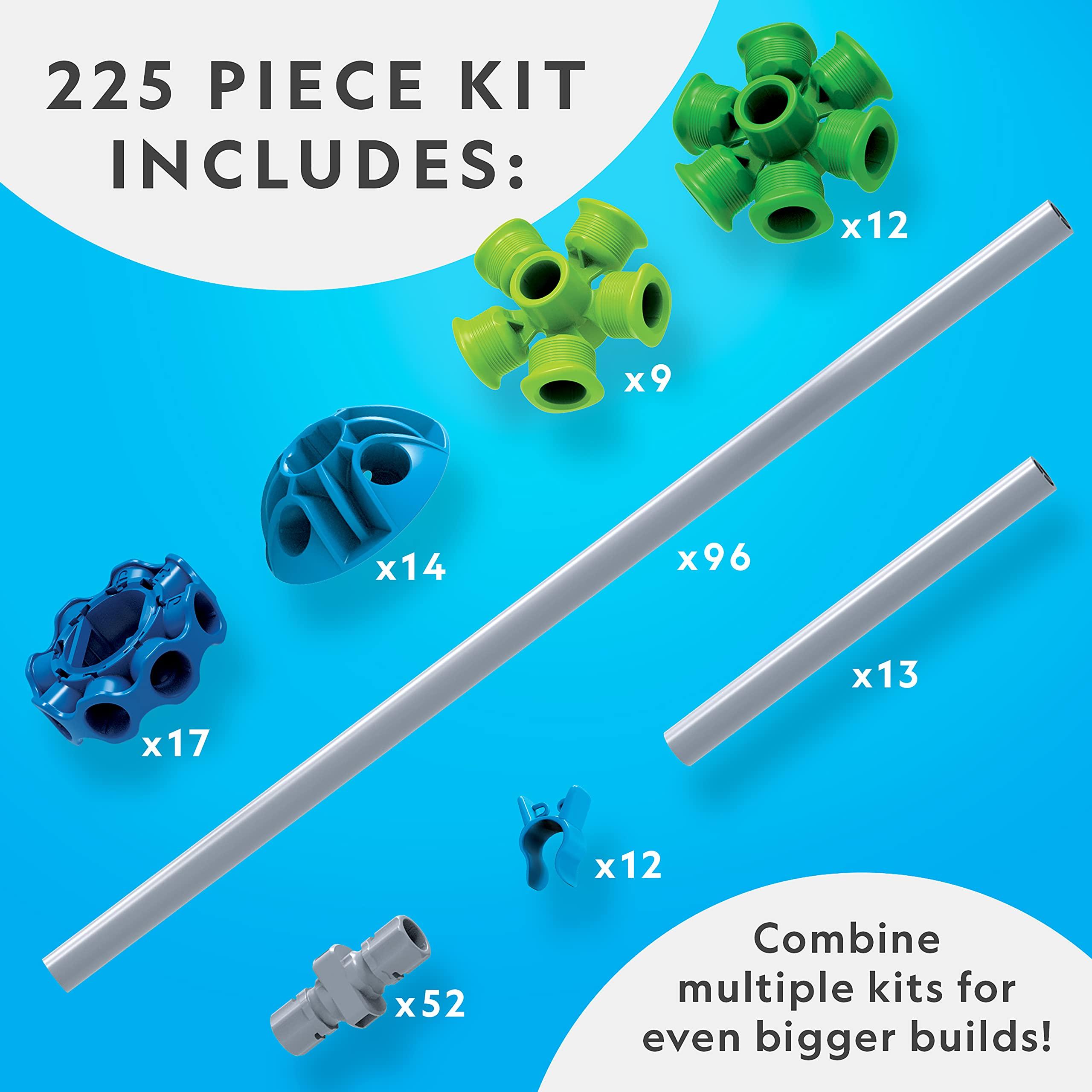 Blue Marble National Geographic Indoor Fort Building Kit - 225 Pieces for Creative Play, STEM Building Toys for Kids Ages 6-12, Blanket Fort (Amazon Exclusive)