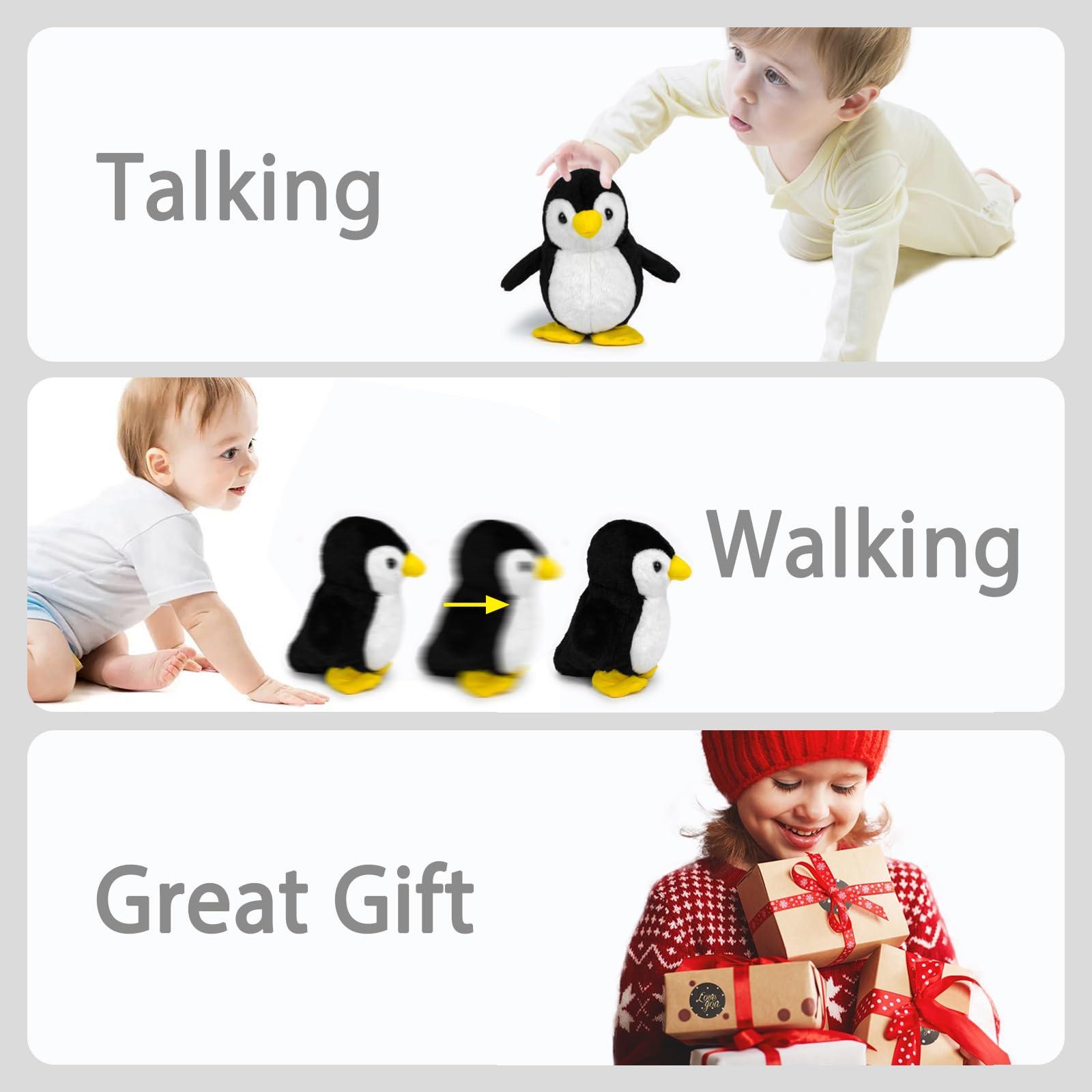 YH YUHUNG YH YUHUNG Walking Penguin Plush Toy Repeats What You Say with Clear Voice Talking Penguin Stuffed Animal Repeating Toy Animal for Boys and Girls