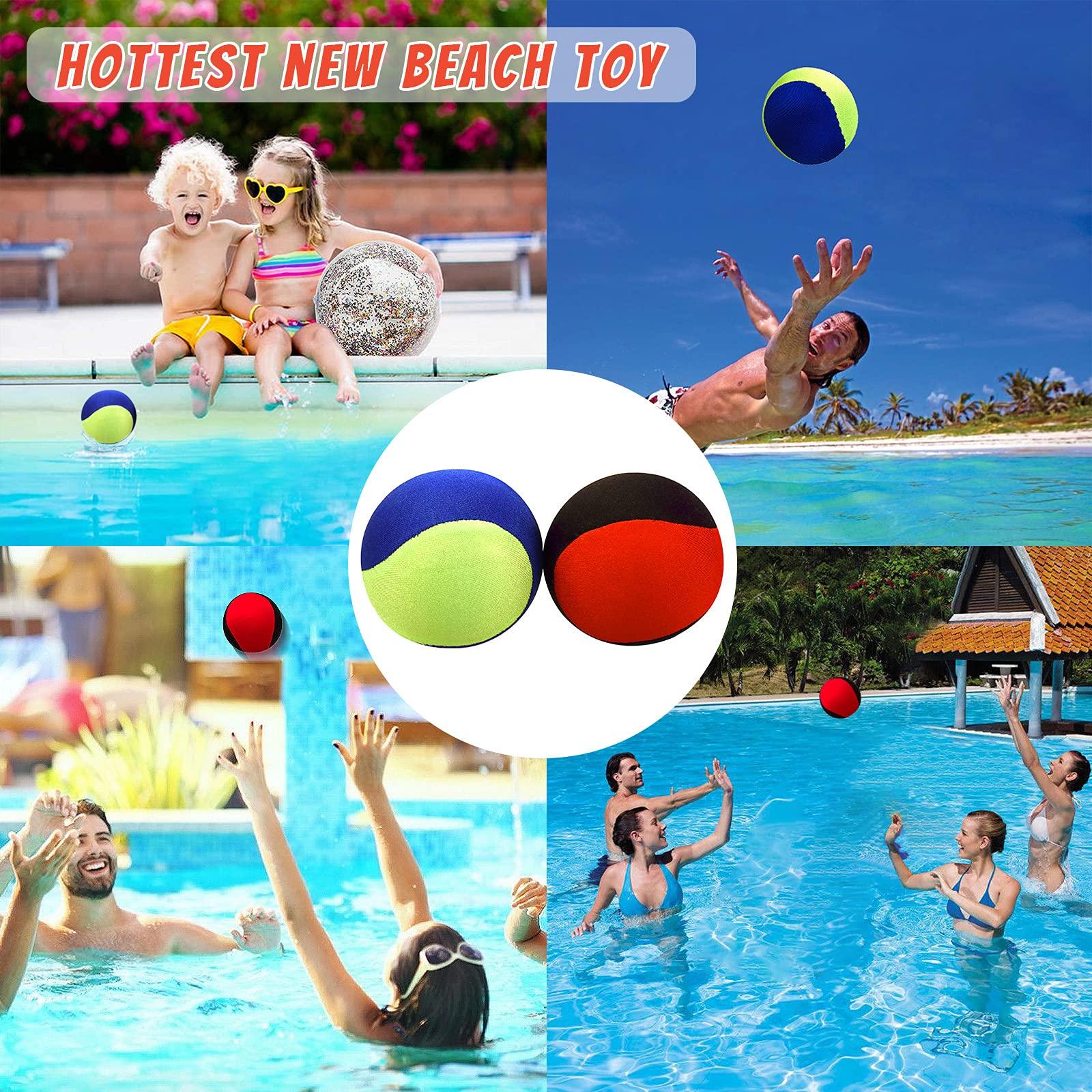 Guard Glasses Guard Glasses Water Skipping Ball Summer Beach Ball 2-Pack Water Bouncing Balls Grip Ball for Beach Swimming Pool River Lake, Red