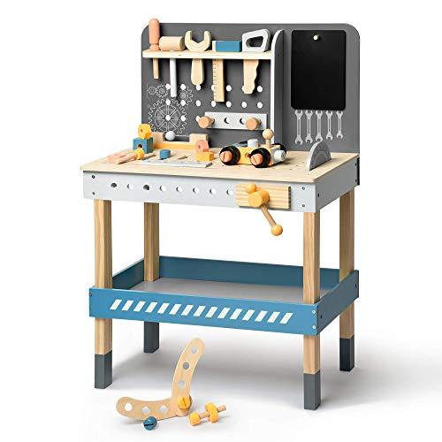 ROBUD ROBUD Wooden Tool Workbench for Kids Toddlers, Toy Tools Set Gift for 3 4 5 6 7 Years Old and Up