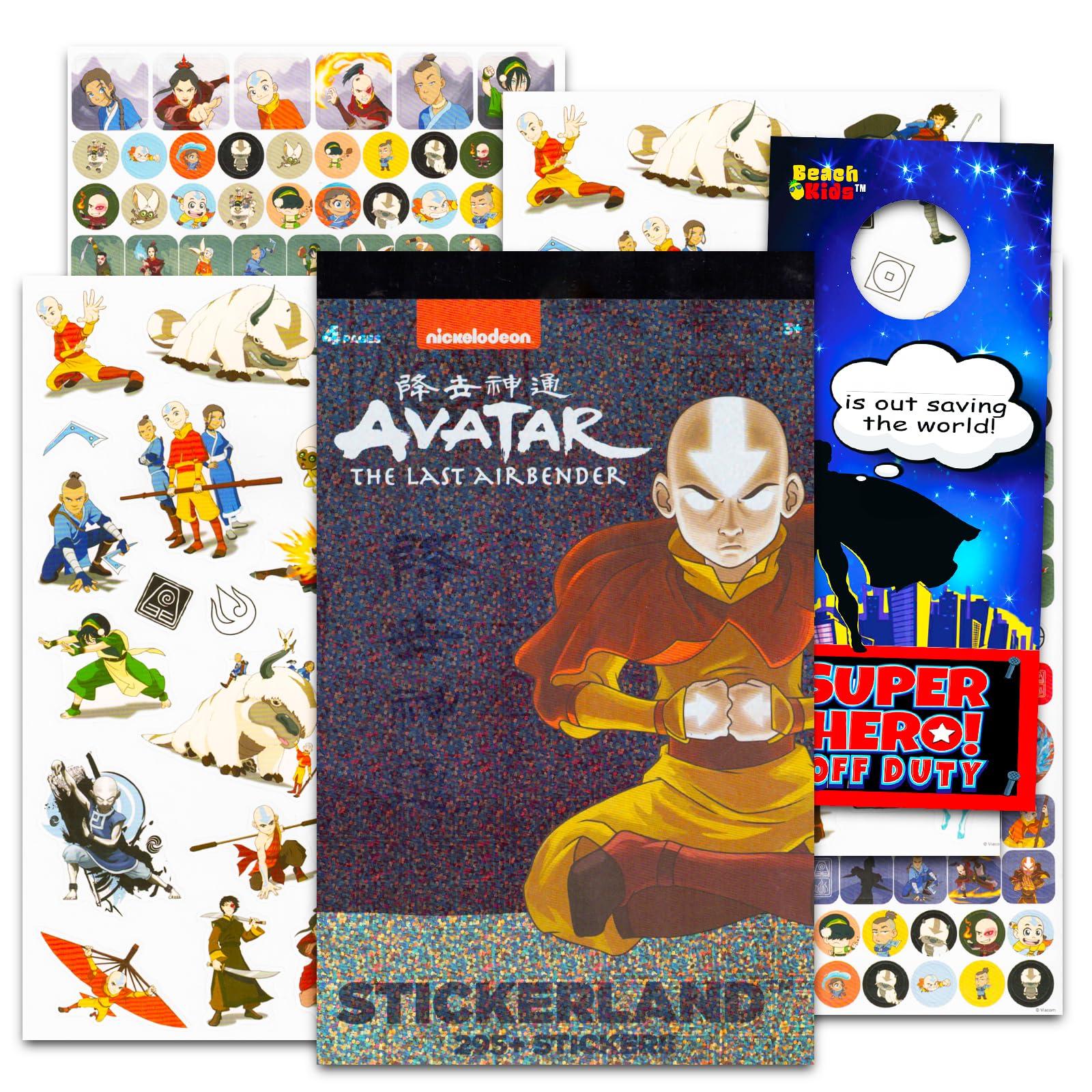 Nickelodeon Avatar The Last Airbender Stickers Set - Bundle with 200+ Avatar Stickers for Kids Featuring Aang, Appa, Momo, Katara, Zuko, More | Avatar Party Supplies for Boys, Girls