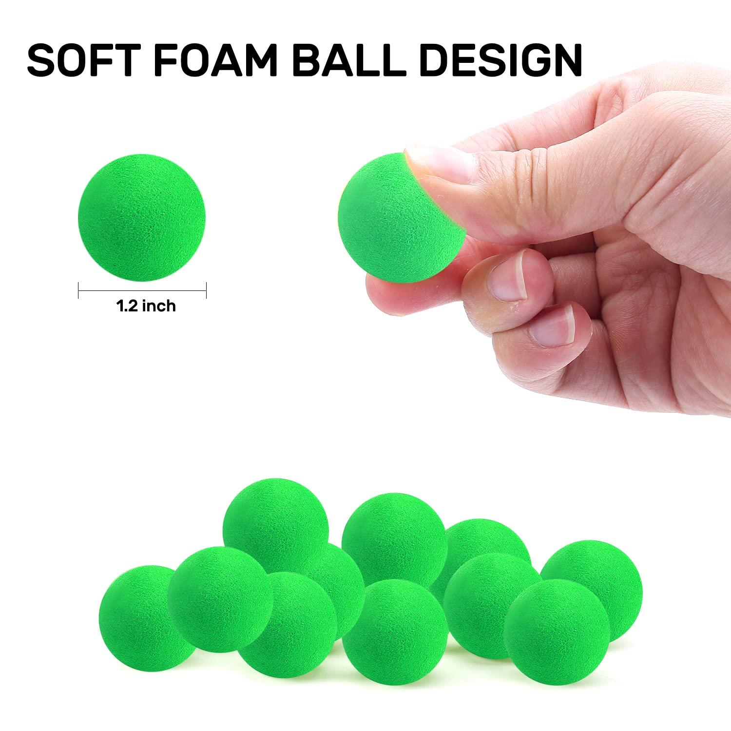 CHAKANLX CHAKANLX 48 Pieces EVA Foam Balls for Power Popper Refill Balls, Air Blaster Balls for Toy Gun, 1.1inch Replacement Bullet Balls Ball Popper Shooter Balls Foam, Soft Small Light Cat Ball Toys(Green)