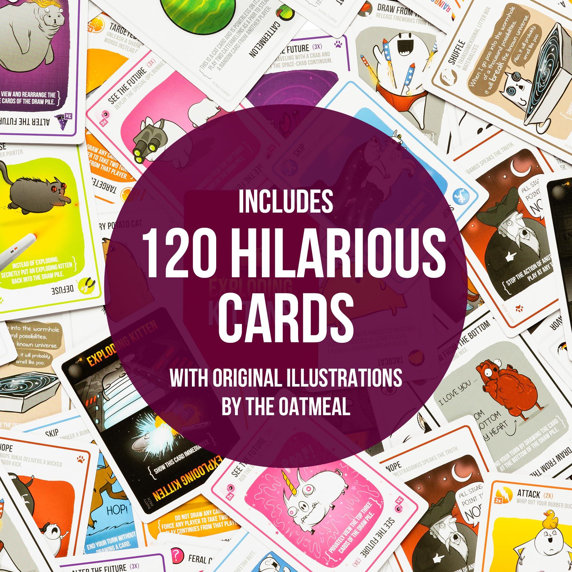 Exploding Kittens LLC Exploding Kittens Party Pack - 2-10 Players - Ages 7+ - 15 Minutes to Play - Party-Sized High-Stakes Card Game, Ideal for Party, Family Game Night, Fun for Kids and Adults