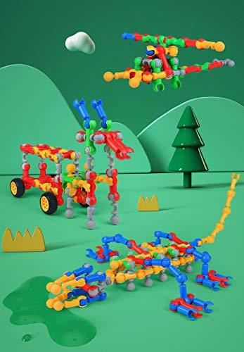 Afomida Stem Kids Building Toys for Ages 6-8 Boys Girls, 125 PCS Building Blocks Games for Boys 3-5, Educational Learning Toys for 3 4 5 6 7 8 Year Old, with Large Storage Box, Ideal Christmas Birthday Gifts