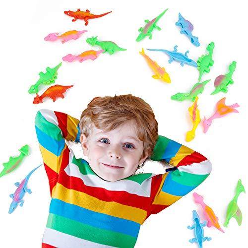 MIMIDOU MIMIDOU 30 Pcs Finger Slingshot Dinosaurs Animal Toy, Funny Stretchable Flick Rubber Animals, a Variety Simulation Animals Great for Various Festivals and Parties.