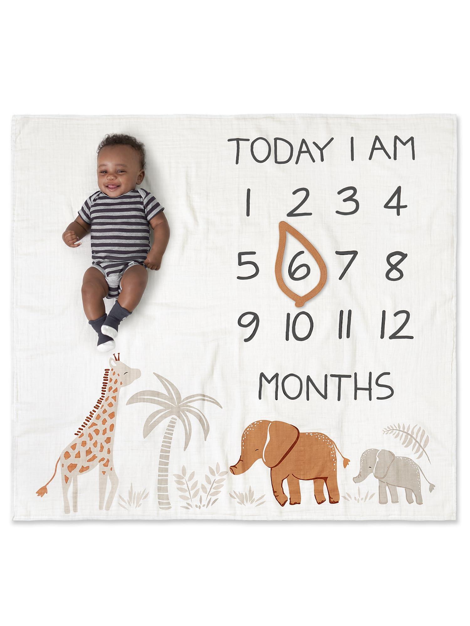 Modern Moments by Gerber Modern Moments by Gerber Muslin Milestone Blanket with Felt Month Marker Frame