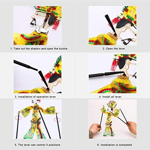 Gjiner Gjiner 15x9.5inch King Queen Shadow Hand Puppets Chinese Shadow Play Doll Shadow Puppet with Operating Lever-Best Finger Puppets Handicraft Queen
