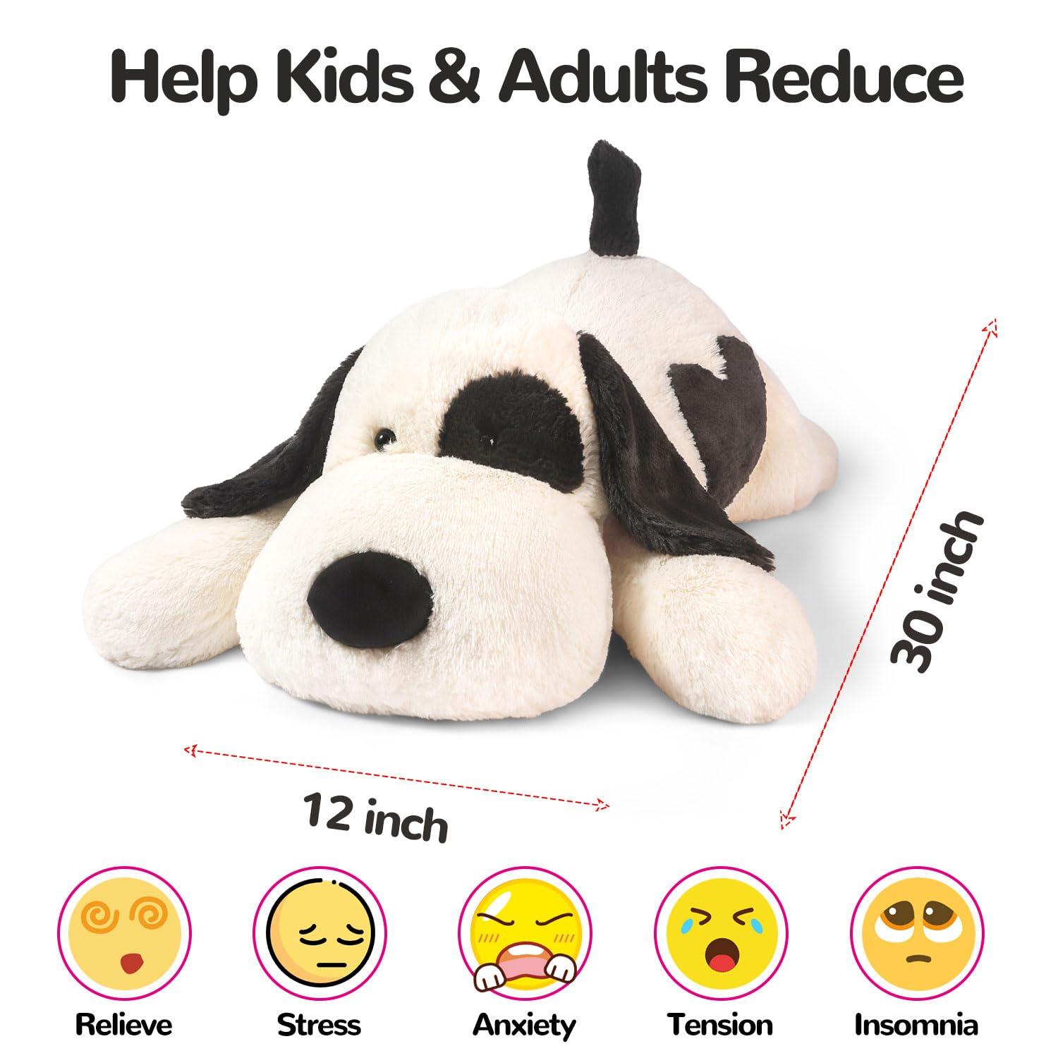 ZPIUU ZPIUU Dog Weighted Stuffed Animals,30 Inch 5.5 lbs Weighted Plush Animals,Giant Puppy Plush Pillow Toy, Gifts for Kids, Boys and Girls Adults (30\" 5.5lbs)