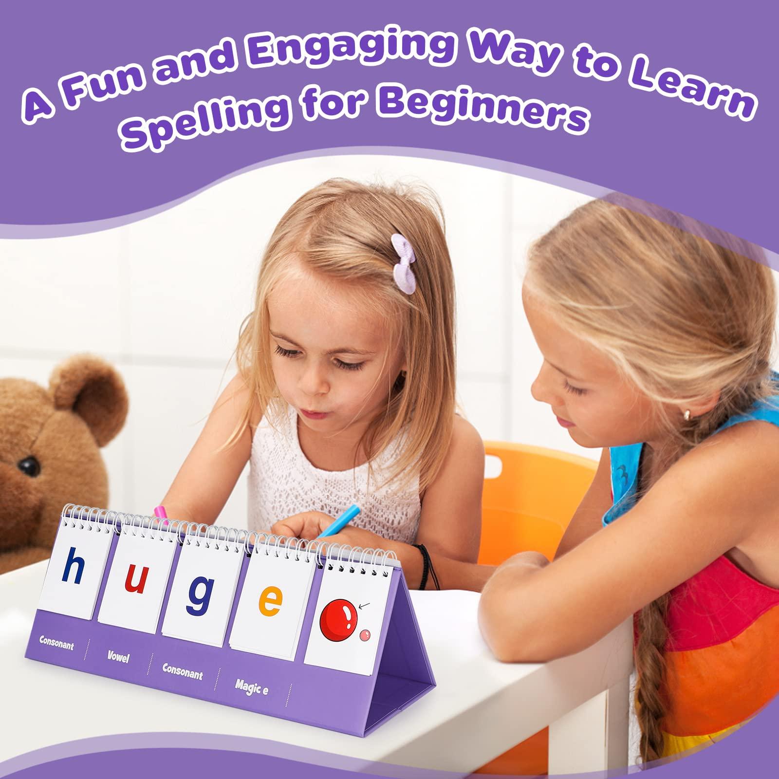 Aizweb Aizweb Magic E Word Games,Phonics Games Flash Card for Preschool Kindergarten Classroom Must Haves,Spelling Reading Learning Games,Speech Therapy Montessori Educational Toy Gift for Kid 3 4 5 Year Old