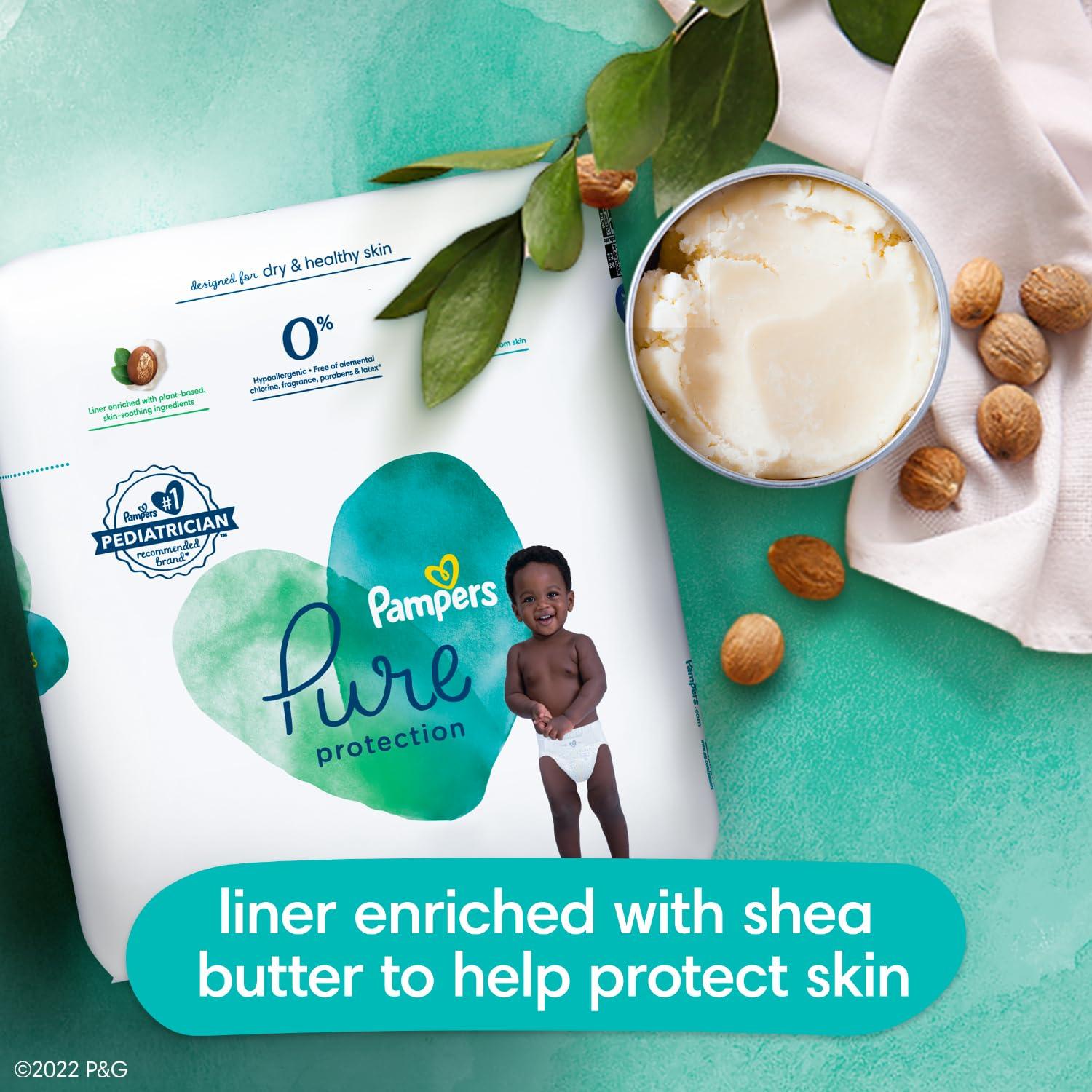 Pampers Pampers Baby Diapers - Pure Protection - Size 7, 60 Count, for up to 100% Leakproof, Premium Plant-based Skin Protection