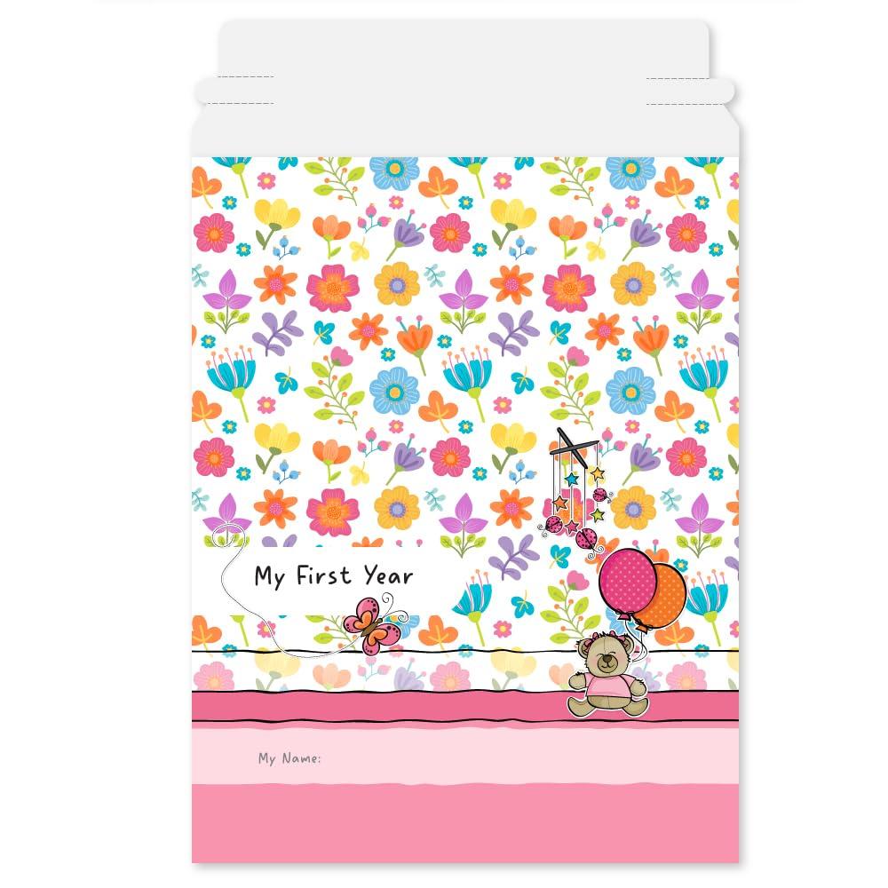 UPICK-IT "My First Year" Baby Calendar with Stickers Track and Cherish Every Milestone! (Tan Baby Girl)