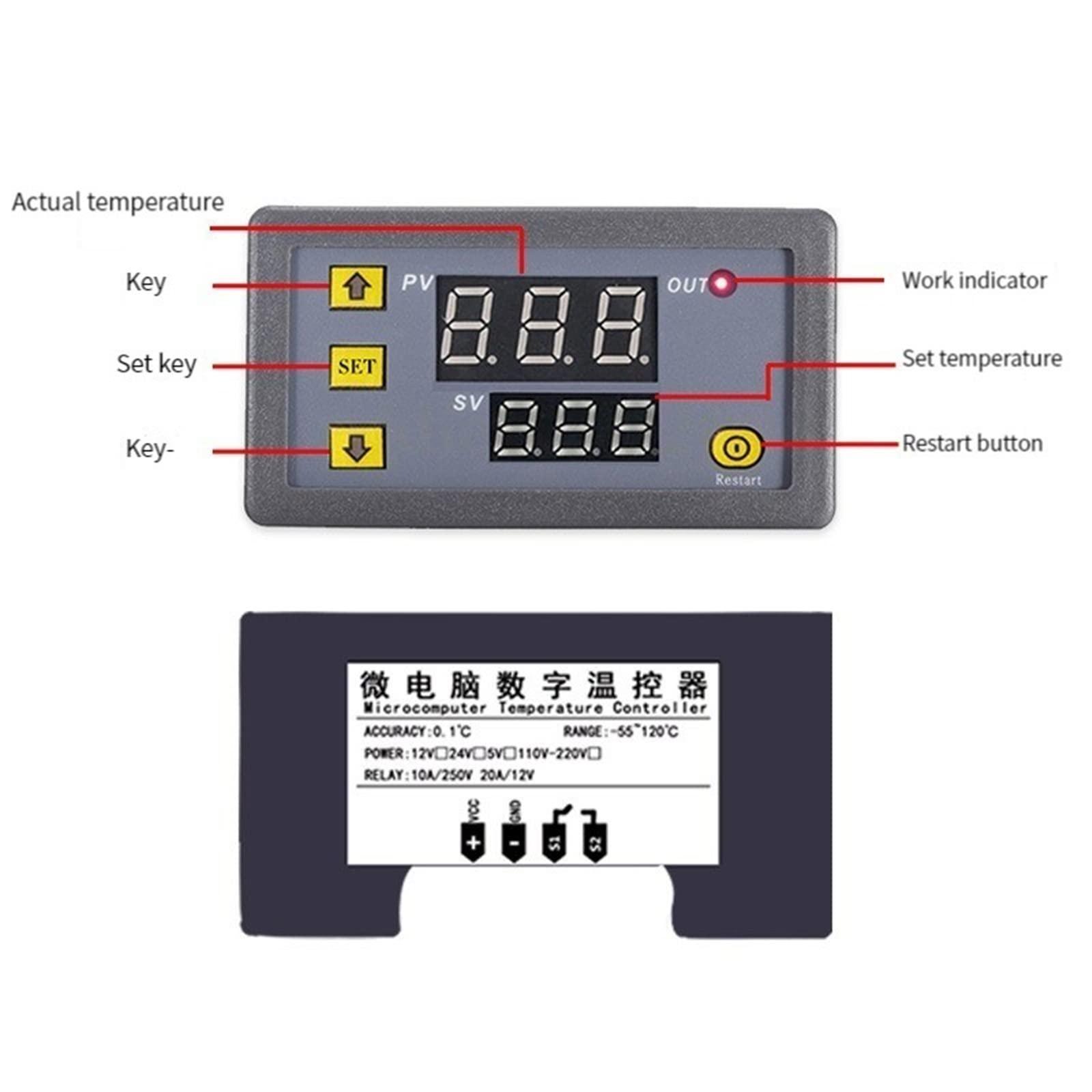 POWTAXBJGD POWTAXBJGD AC 110V 220V T3230 24V Digital Time Delay Relay LED Display Cycle Timer Control Switch Adjustable Timing Relay Time Delay Switch (Size : AC110-220V Red Blue)