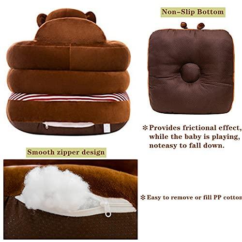 PUXU Baby Support Seat, Cute Baby Sofa Chair for Sitting Up, Comfy Plush Infant Seats (Hamster,W17.5" x H17.5")