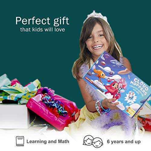 Logic Roots Logic Roots Cloud Hoppers Addition and Subtraction Game - Fun Math Board Game for 6 - 8 Year Olds, Easy to Play Educational Game for Kids at Home, Perfect STEM Toy Gift for Girls & Boys, Grade 1 & Up