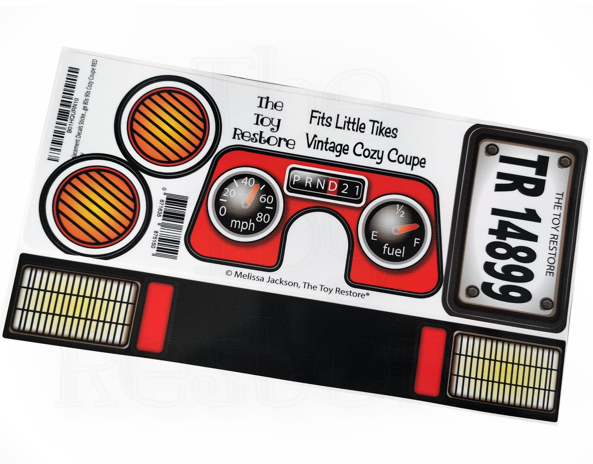 The Toy Restore Toy Restore Replacement Stickers Fits Little Tikes VTG Original Cozy Coupe Car Red