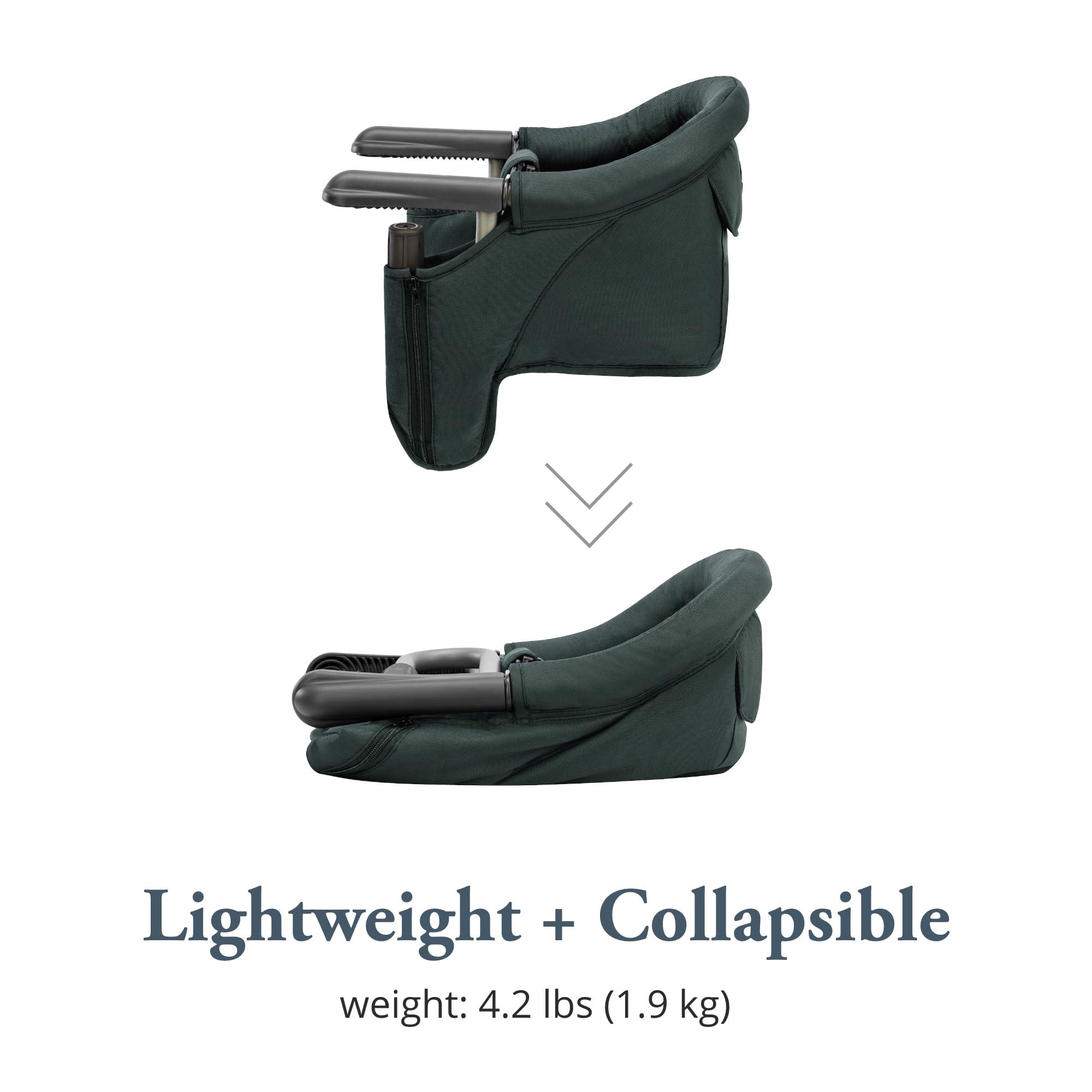 Inglesina Inglesina Fast Table Chair, Dark Green - Portable Baby High Chair - Babies & Toddlers 6-36 Months - Collapsible Design - Fits Tables 0.8'' to 3.5'' Thick - Compact & Easy to Use - Travel Bag Included