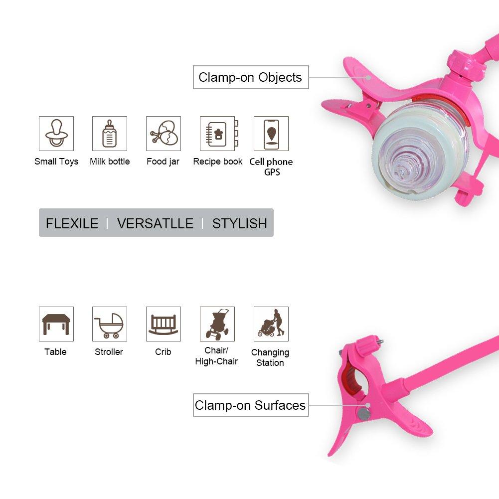 Pengsha Qi Baby Hands-Free Feeding Bottle Holder, can be rotated 360, Used for Baby Stroller, Baby Crib, Feeding Support, can be Bent to The Desired Position