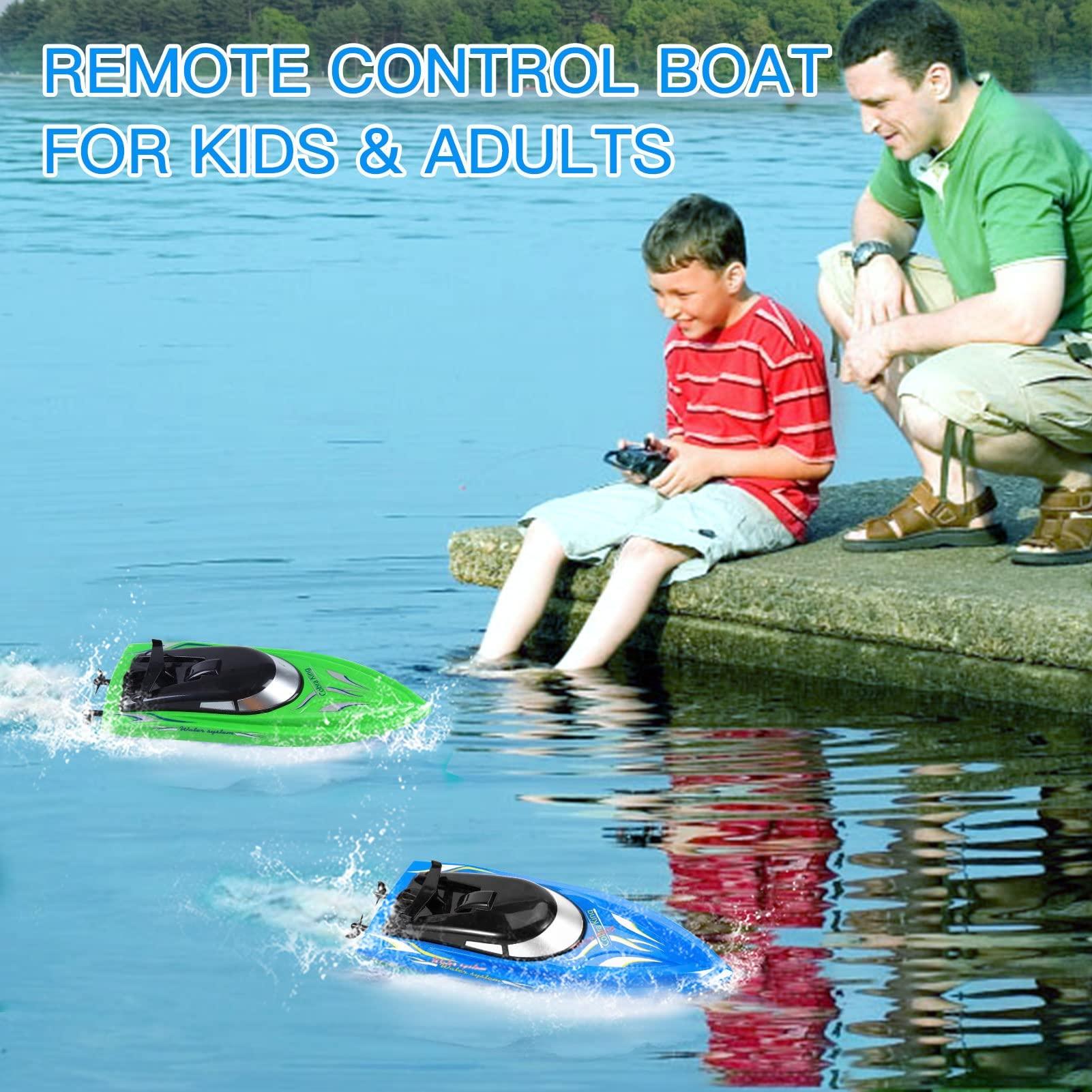 Geefia 2-Pack High-Speed RC Boats - Remote Control Boats for Kids and Adults - 10km/H 2.4G