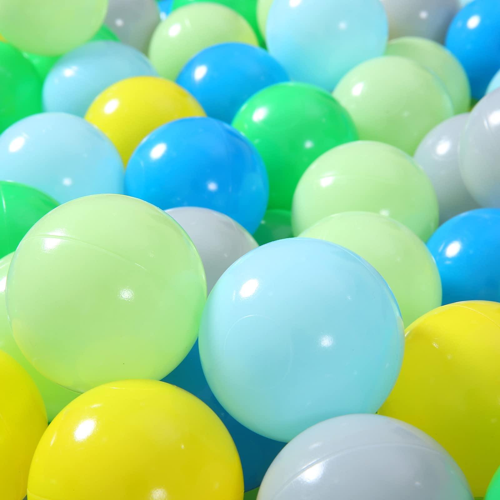 Heopeis Heopeis Ball Pit Balls, 100pcs Plastic Toy Balls for Kids, Crush Proof Ocean Balls Green Balls for Baby Toddler, Ball Pool Play Tent, Baby Kiddie Pool Water Toys, Party Decoration